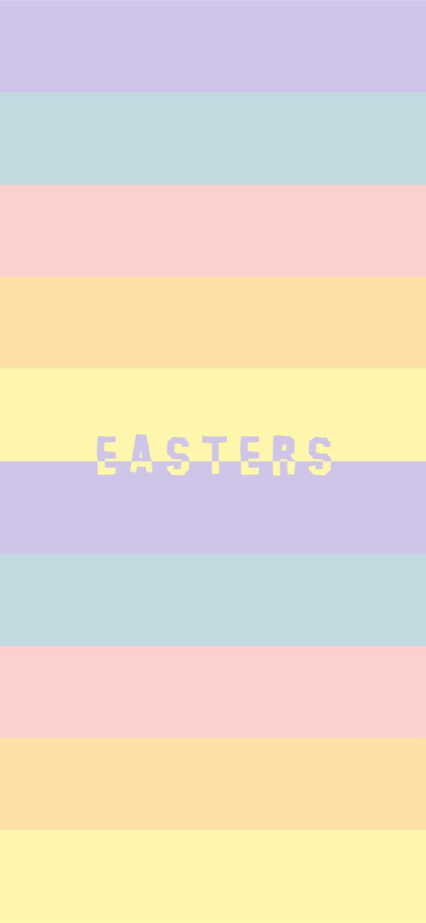 Pastel Striped Wallpaper with 'EASTERS' – Serene Phone Background