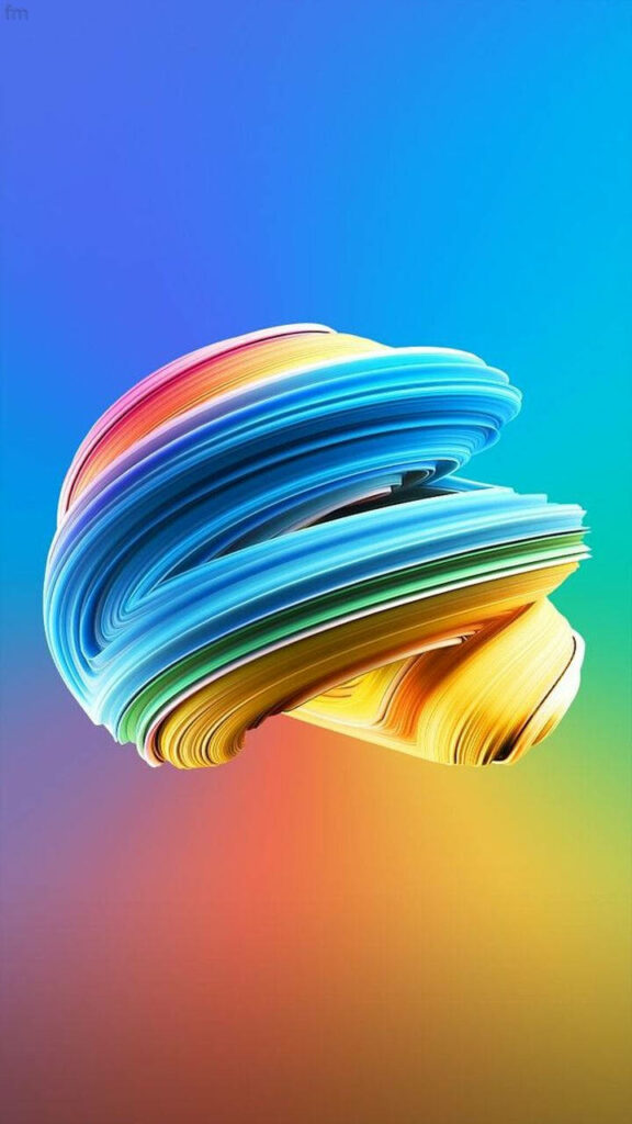 Colorful Kaleidoscope: A Whirling Pastel Swirl on Rainbow Gradient iPhone Background Wallpaper