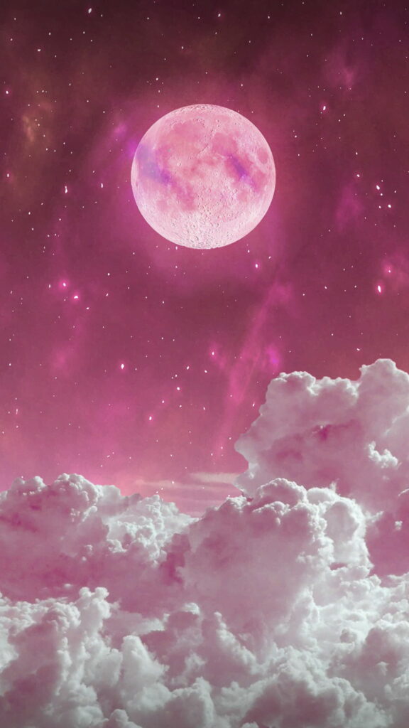 Ethereal Nightscapes: Celestial Dreamscape of Purple Moons and Starry Universes - HD Phone Wallpaper