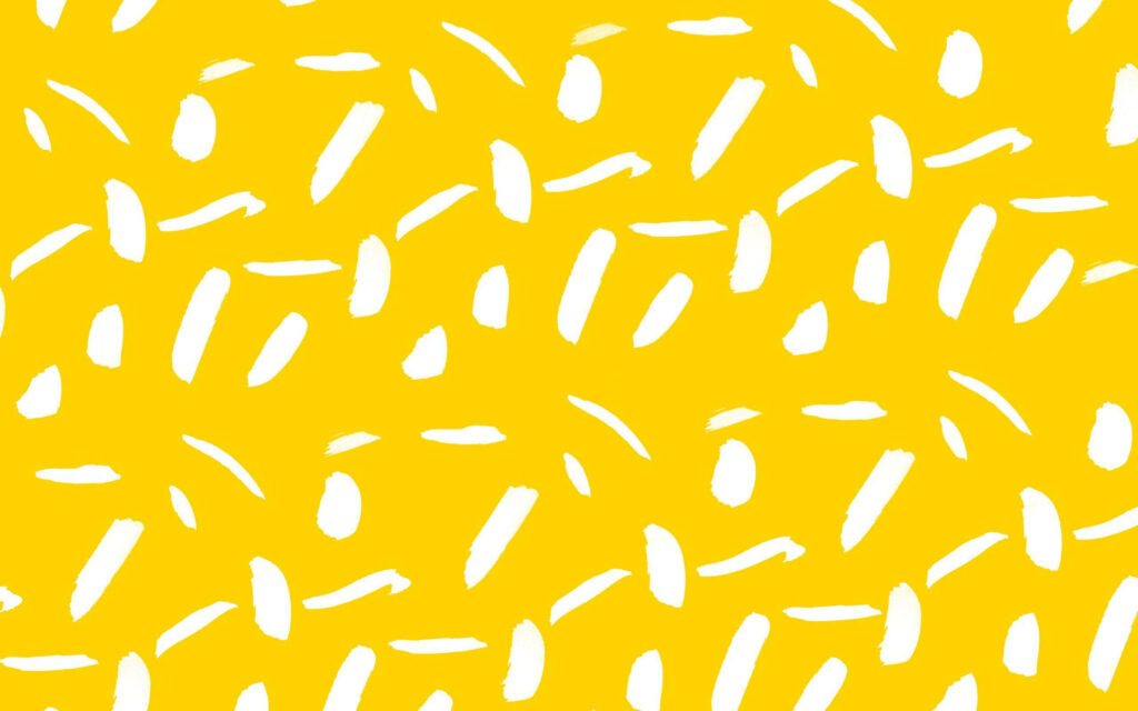 Whimsical Stroke Artistry: A Captivating Pastel Yellow Canvas with Diverse White Patterns Wallpaper