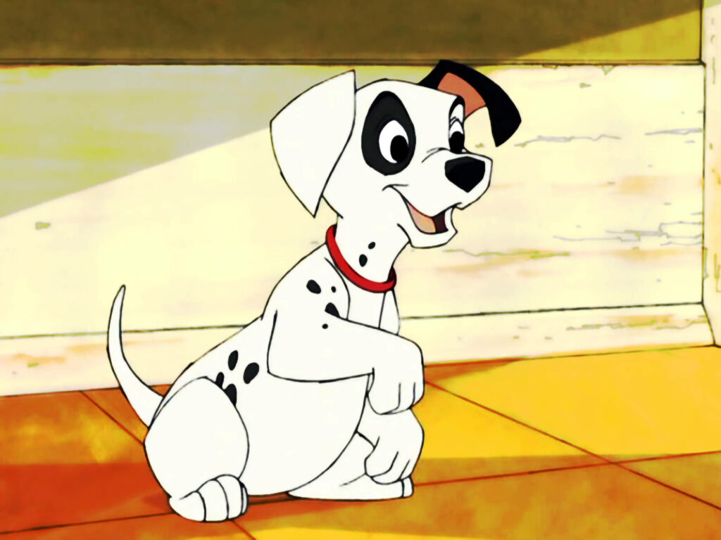 Furry Delight: Patch the Playful Puppy Beams with Paw-fect Joy on a Cozy Floor Wallpaper