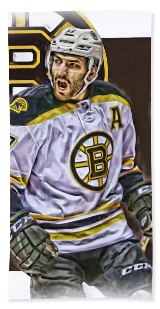 Patrice Bergeron Boston Bruins fanart dynamic action bold brown gold colors hockey wallpaper