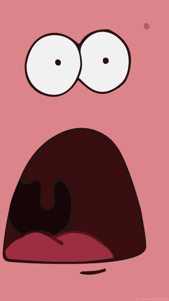 Patrick Star shocked meme face wallpaper minimalist SpongeBob character pink background design