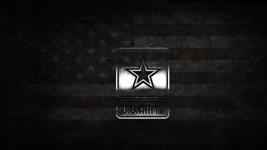 United States Army Logo Wallpaper: Dark Design with Patriotic Touch