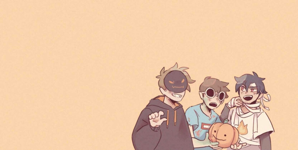 Peachy Dreams: Ranboo's Dream Team Strikes a Charming Pose in their Graphic Image Wallpaper