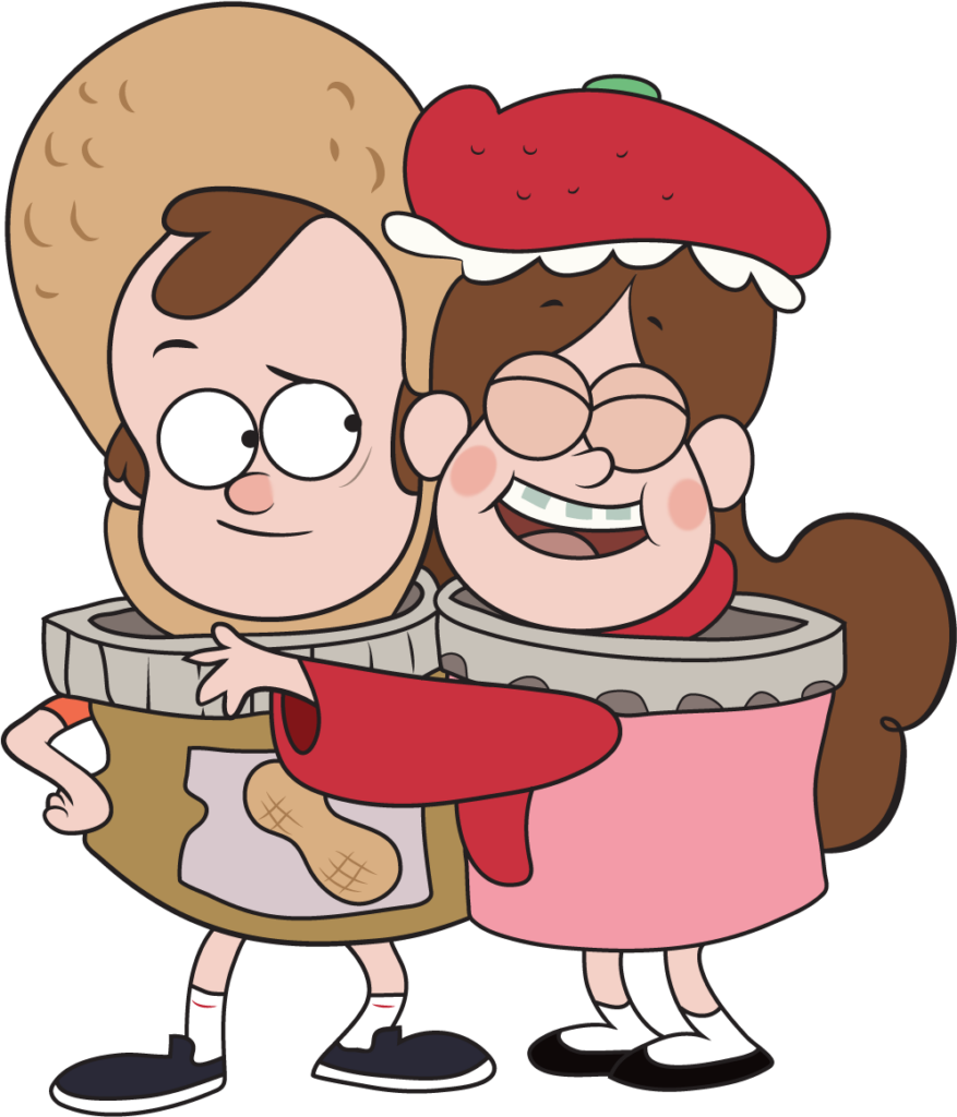 Playful Dipper & Mabel Pines Peanut Butter & Jelly Wallpaper