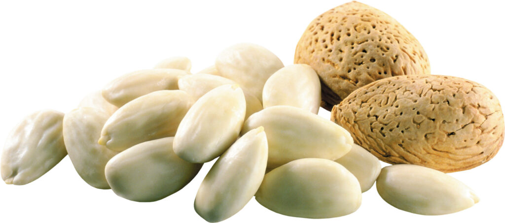 Pearly White Blanched & Whole Almonds: Smooth Texture Wallpaper