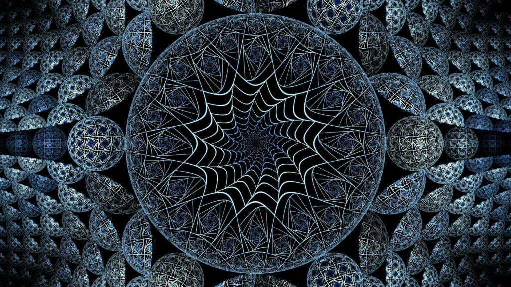 Abstract Fractal Web: Black Aesthetic Triangles Unleashed Wallpaper