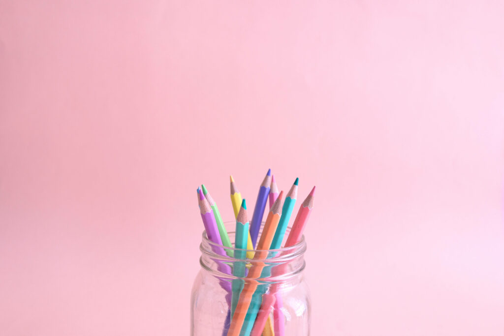 Pastel Pencil Jar: A Simple Aesthetic Computer Wallpaper