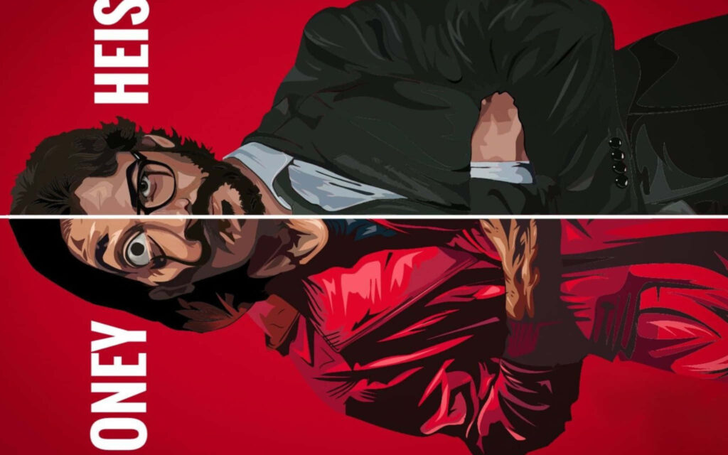 The Picture-Perfect Ensemble: Members of the Money Heist Team Execute a Flawless Heist in the Background Photo Wallpaper