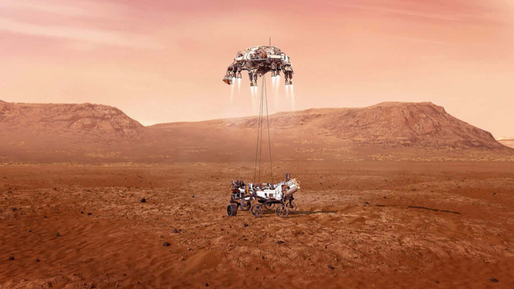 NASA's Perseverance Rover Landing on Mars - Orange Terrain Wallpaper