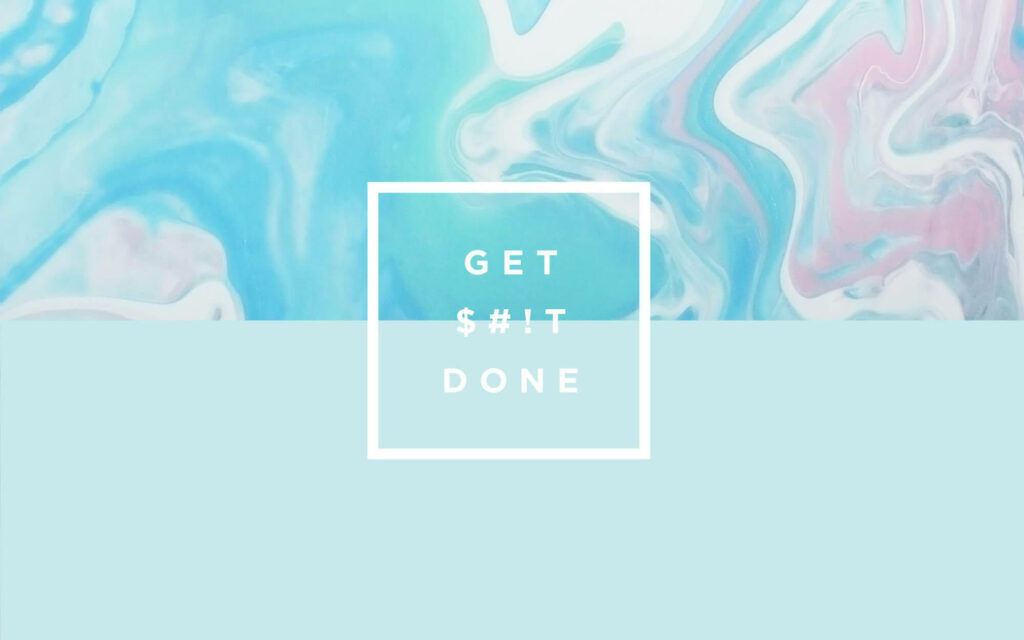 Stacked Pastel Mint Blue Images Encourage Perseverance on Adorable Background Wallpaper