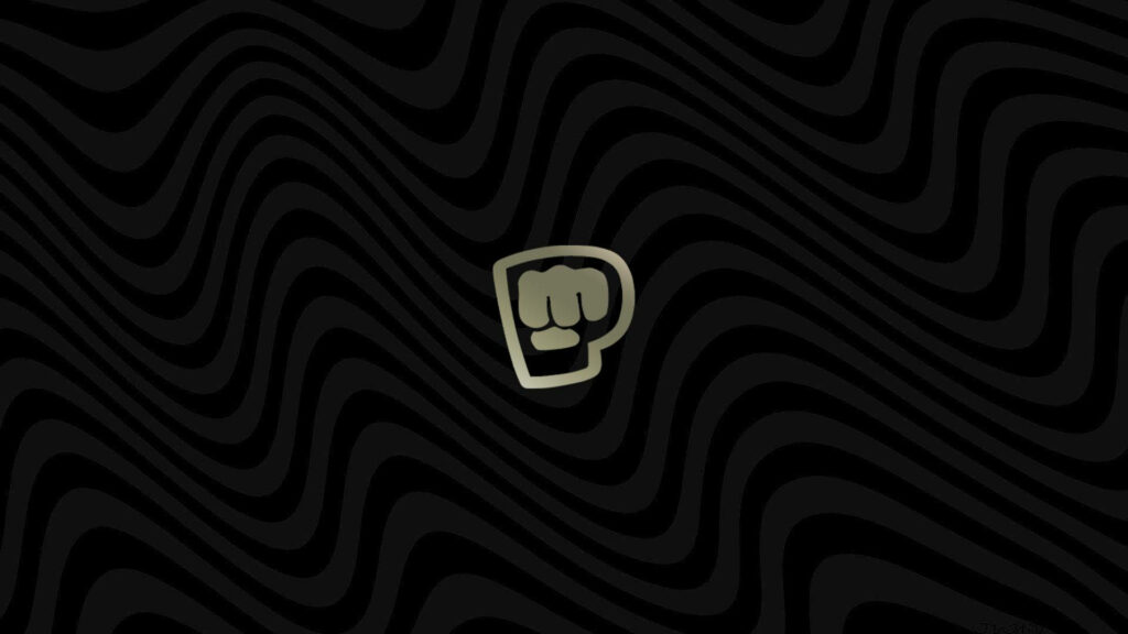 Pewdiepie Brofist logo centered on a black wavy pattern wallpaper background design