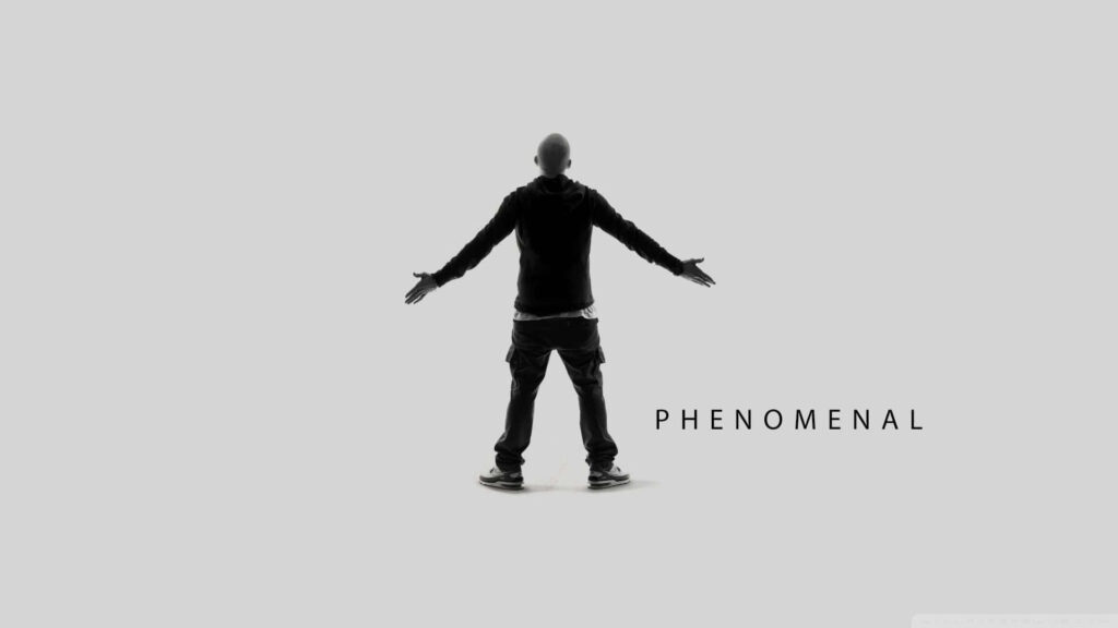 Silhouette Wallpaper: Person with Outstretched Arms & 'PHENOMENAL'
