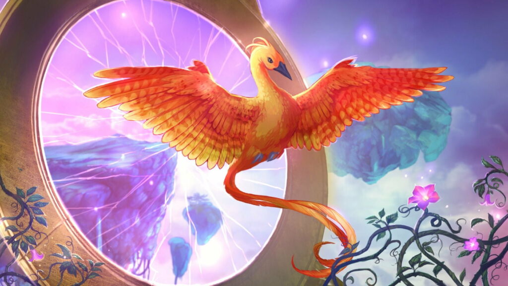 Flight of the Mythic Phoenix: HD Wallpaper for Fantasy Video Game - Mythic Wonders: The Philosopher's Stone