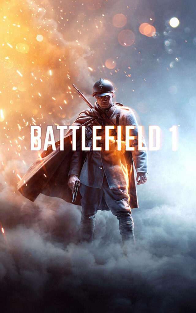 Immersive Warfare: Majestic 4K Phone Wallpaper capturing Battlefield 1's Heroic Soldier in Epic Battle Setting
