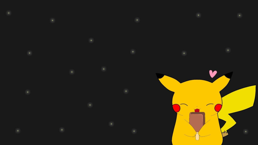 Pikachu's Sweet Surprise: A Charming Popsicle Treat in the Sparkling Night Wallpaper