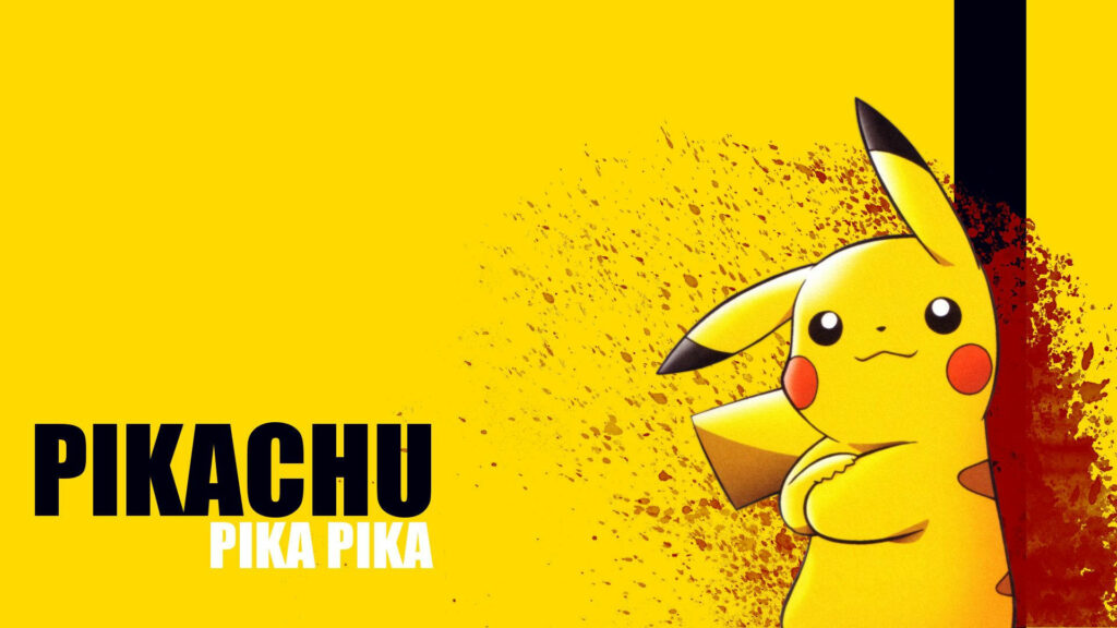 Electrically Marvelous: Immersive Pikachu 3D Masterpiece on Vibrant Yellow Canvas Wallpaper