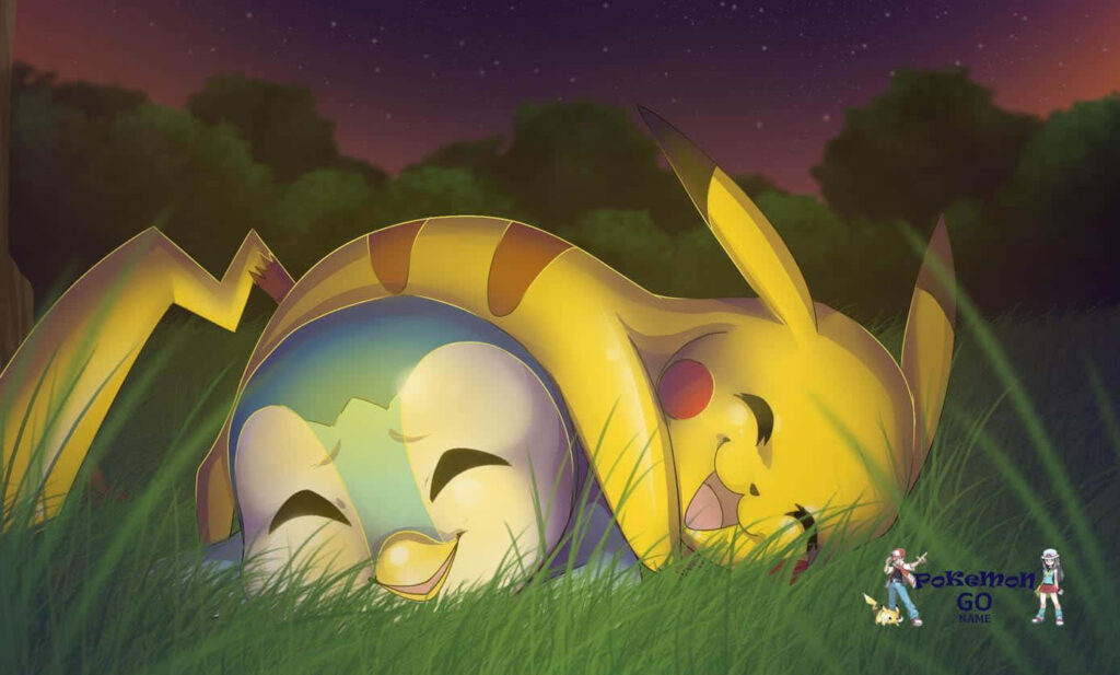 Pikachu & Friend Under Starlit Sky: Serene Wallpaper Background