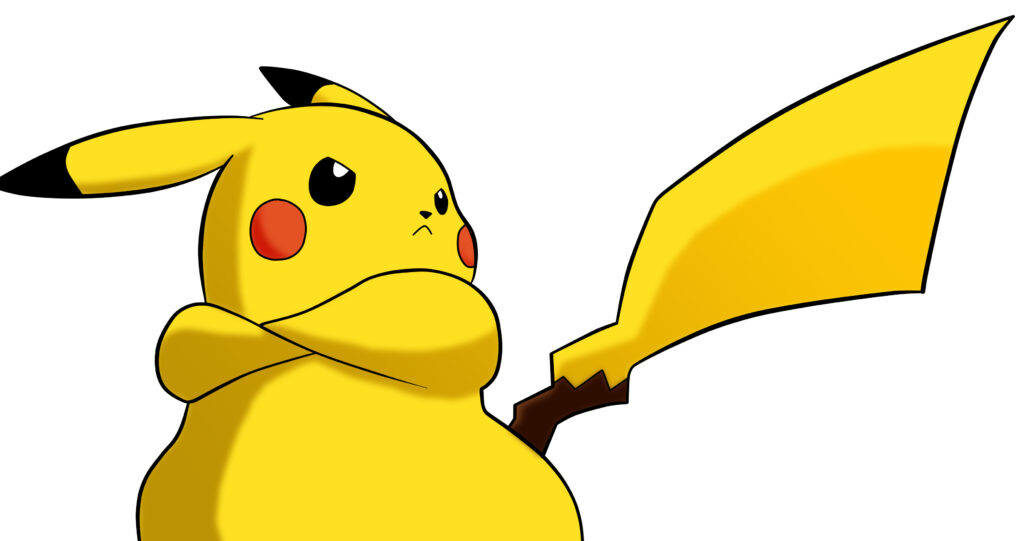 Fierce Pikachu unleashes its wrath on a neutral canvas Wallpaper