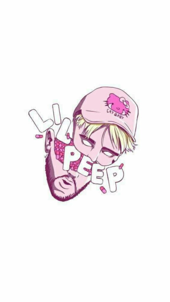 Pill-Popping Sublime: Captivating HD Artwork of Lil Peep for Mesmerizing Phone Wallpaper