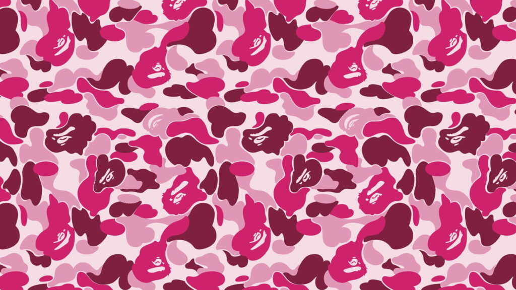Bape Pink Camo: Vibrant Live HD Wallpaper Background