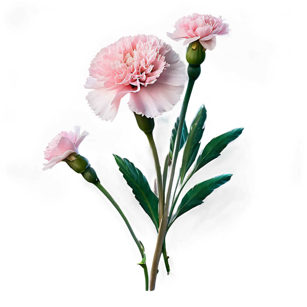 Pink Carnation Wallpaper: Delicate Petals on Transparent Background