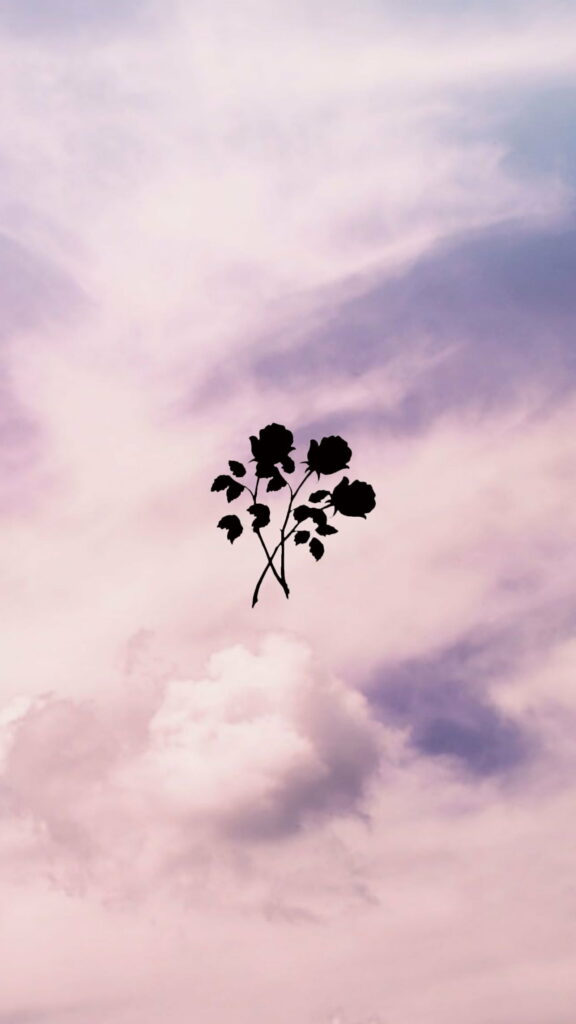 Pink Clouds: An Aesthetic HD Phone Wallpaper with a Touch of Black