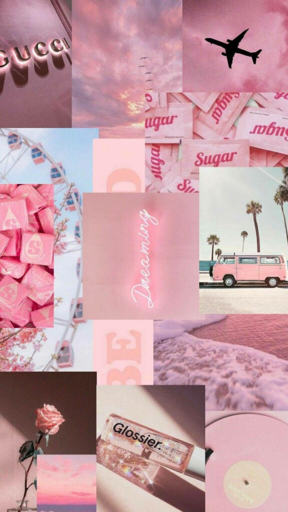 Pink Paradise: Delightful Girly Elements Adorn This Fabulous Phone Background Wallpaper