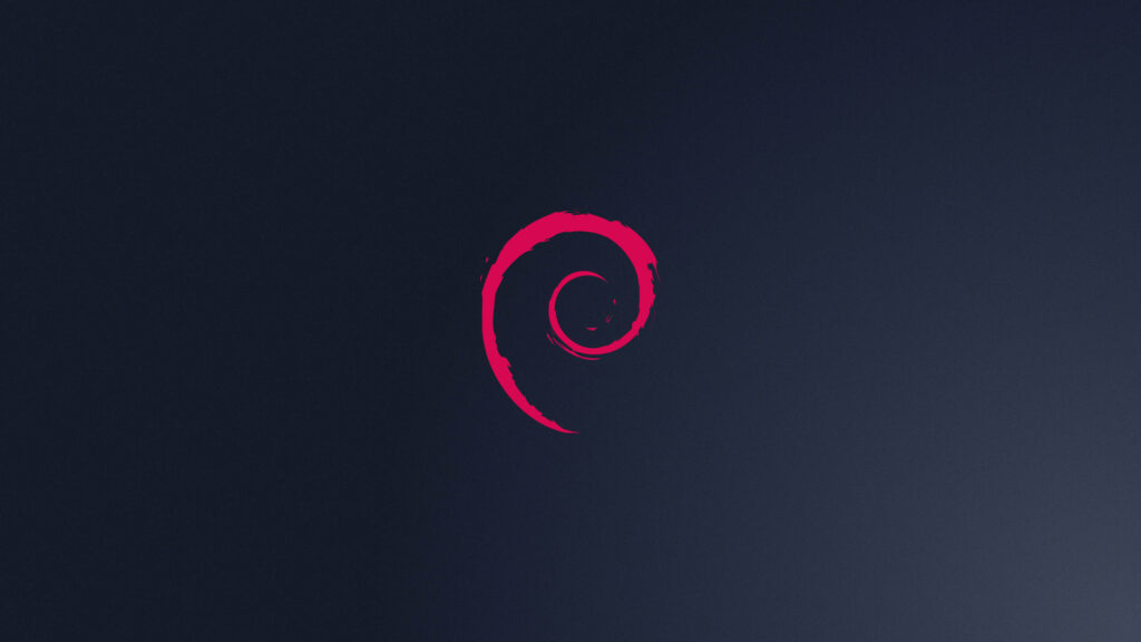 Pink Delicacy: Unveiling the Elegant Spiral Debian Logo Against a Dramatic Black Canvas - Logo Background Snapshot Wallpaper