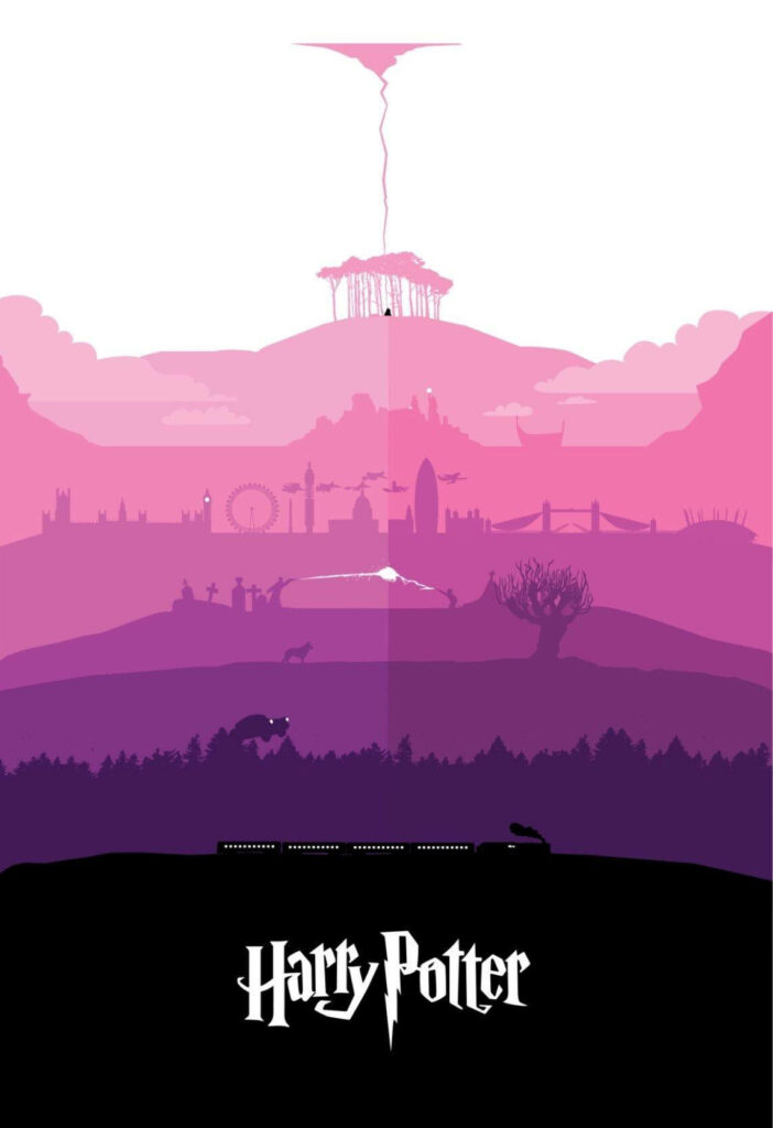 Pink Wizardry: Scenes of Magic in a Harry Potter iPhone Background Wallpaper