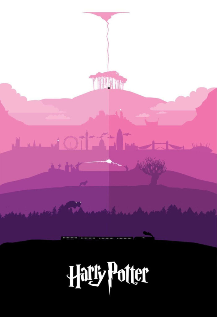 Pink Wizardry: Scenes of Magic in a Harry Potter iPhone Background Wallpaper