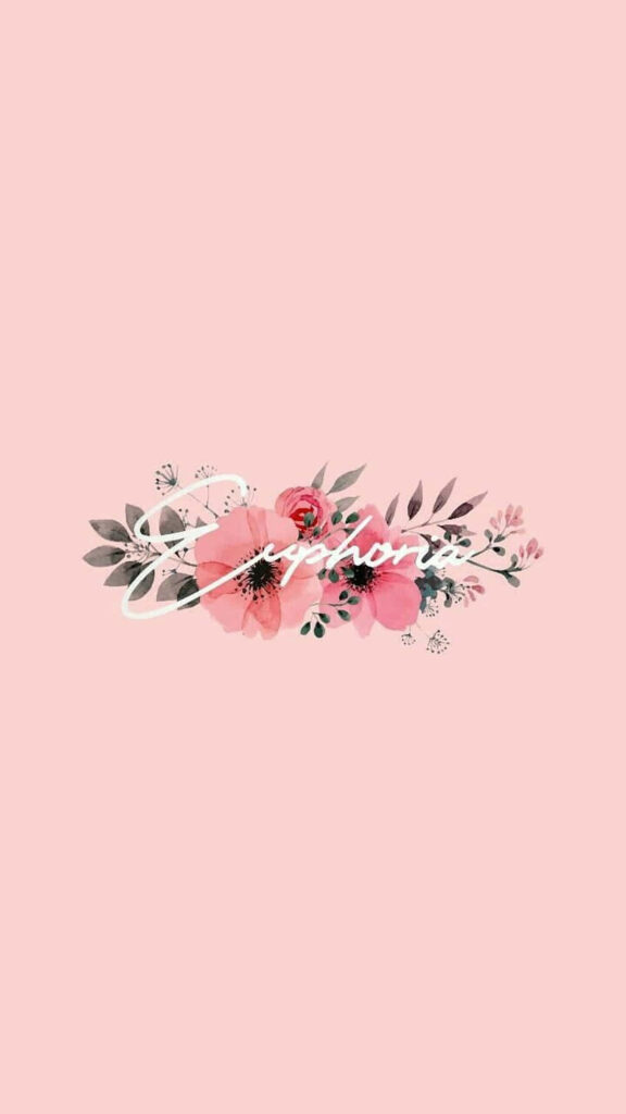 Elegant Pink Minimalist Desktop Wallpaper with Flower Bouquet