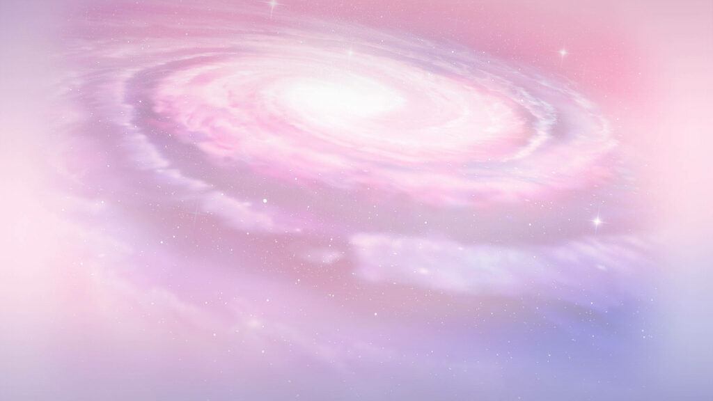 Pink Nebula Splendor: Ethereal Pastel Galaxy Embraces with Luminosity Wallpaper