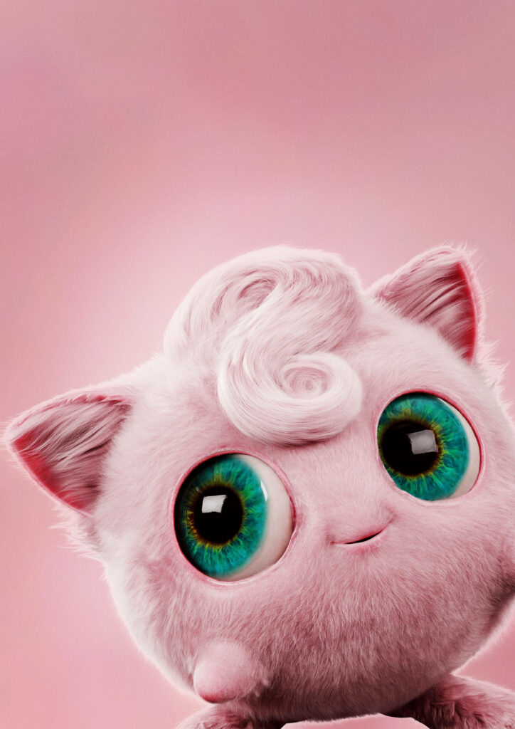 Enchanting Jigglypuff: A Captivating Pokemon Portrait Amidst Pastel Pink Elegance Wallpaper