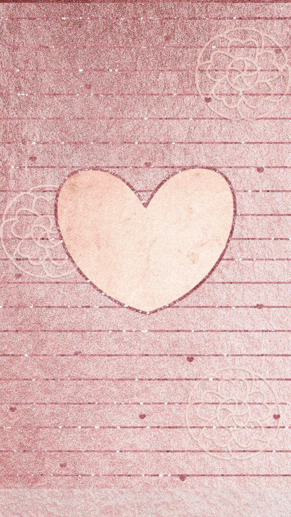 Glimmering Heart: A Delightful Digital Creation Embraced by a Pink Wall and an Adorable Phone Wallpaper