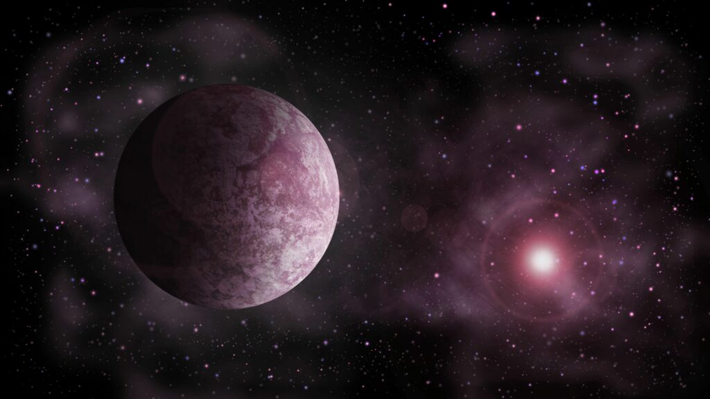 Stunning Pink Planet Wallpaper: Cosmic Background of Stars & Light