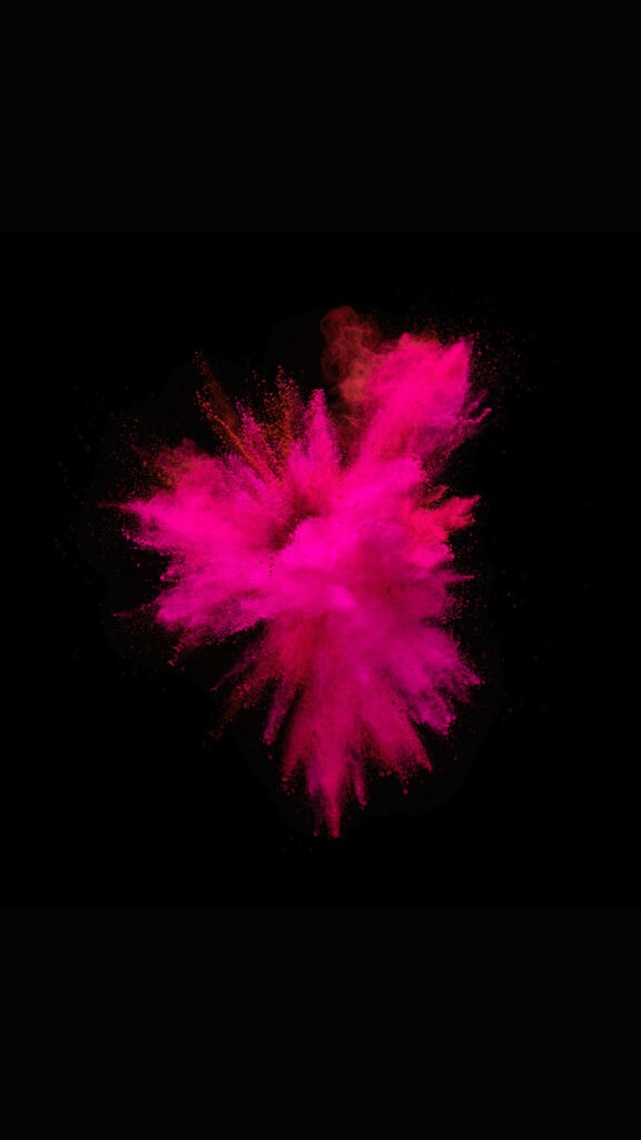 Pink Powder Blast: A Striking Explosion of Color on Sleek iPhone X Wallpaper