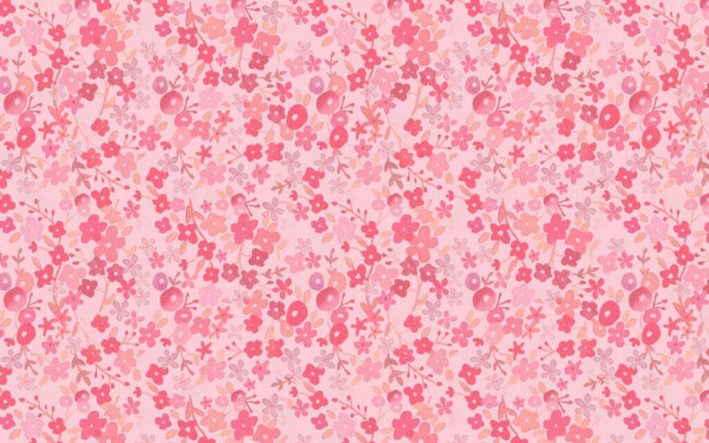 Pink Perfection: Floral Elegance on a Preppy Pink Canvas Wallpaper