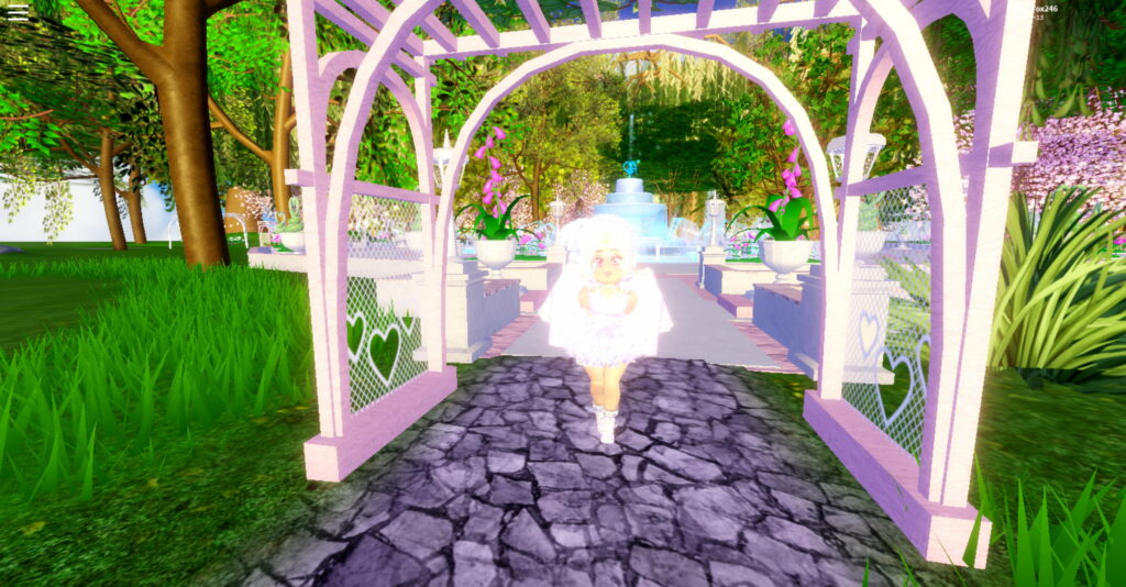 Enchanting Pink Paradise: Roblox Spring RH QHD Wallpaper unveils the beauty of Royale High