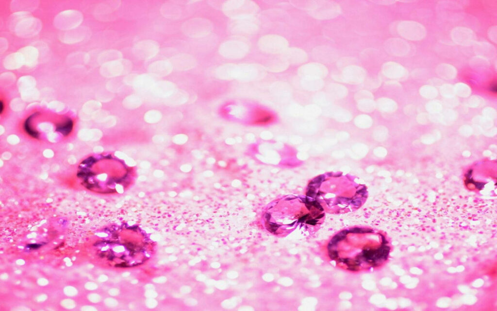 Glitzy Gemstones on Pink Glitter Canvas: A Shimmering 1680 X 1050 Backdrop Wallpaper
