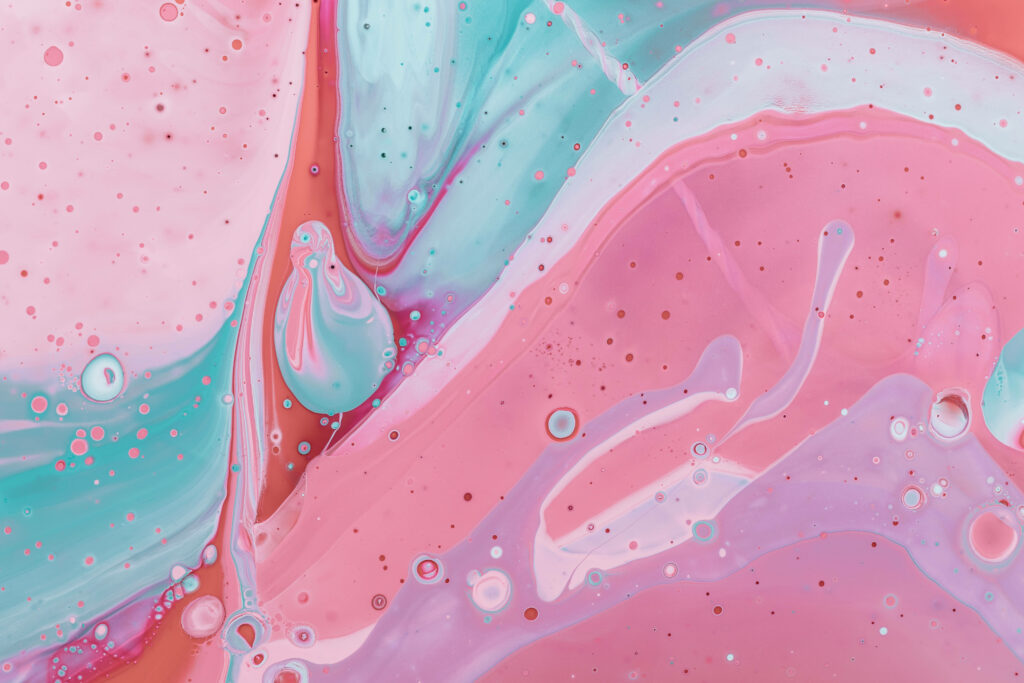 Bubble Burst: A Vibrant Pink Splash Design in a Marbled 4k Backdrop Wallpaper