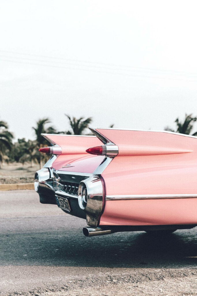 Pink Vintage Ride: Retro Charm for your Smartphone Background Wallpaper