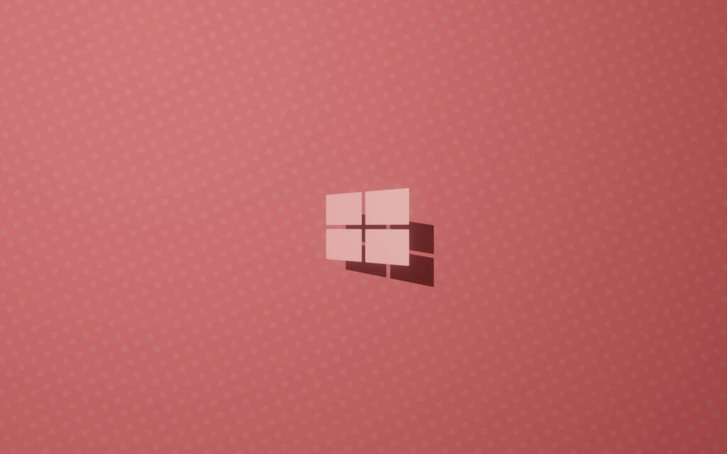Pink Background Wallpaper with 3D Windows Logo and Dotted Pattern