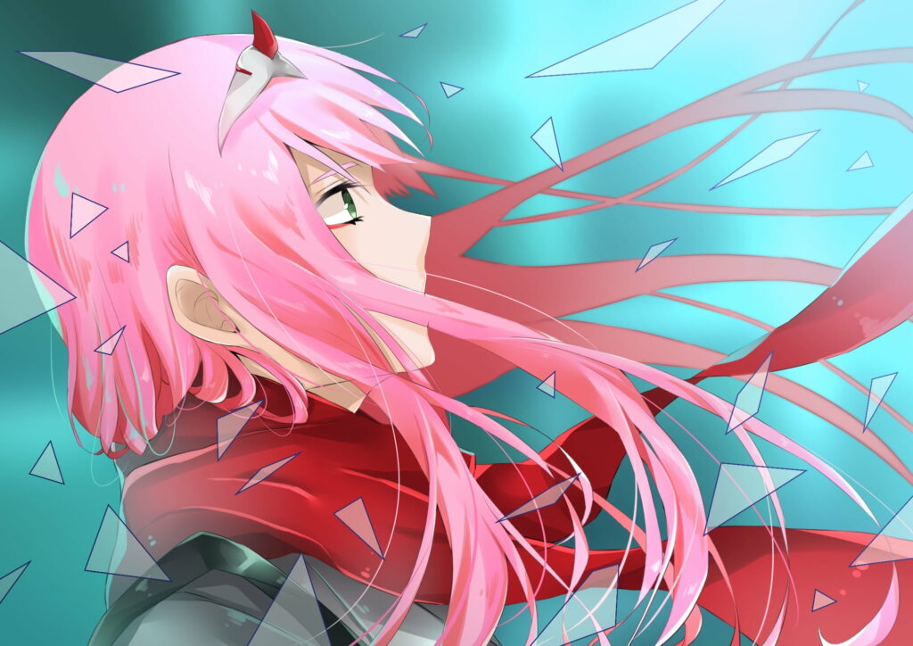 Darling in the Franxx's Fiery Heroine: Zero Two in Stunning HD Wallpaper
