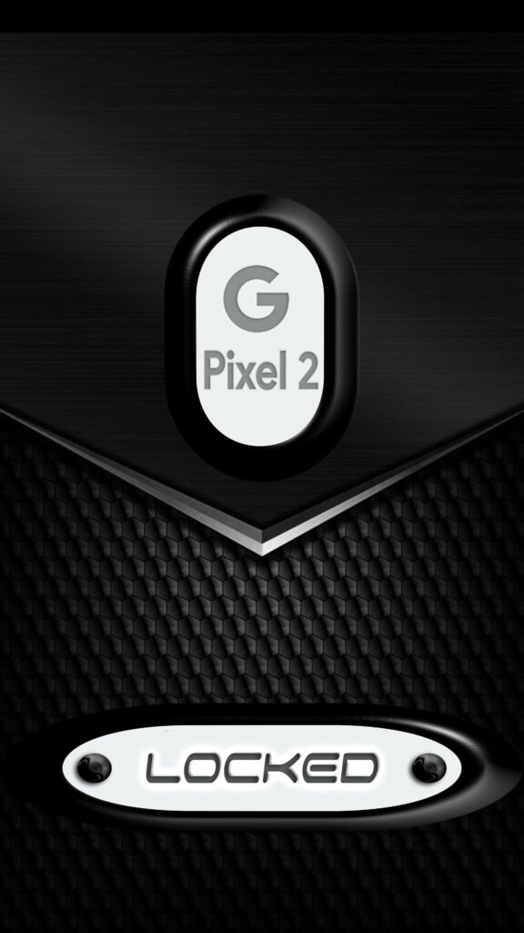 Google Pixel 2 XL: Locked Screen with Metallic Logo - High-Definition Wallpaper