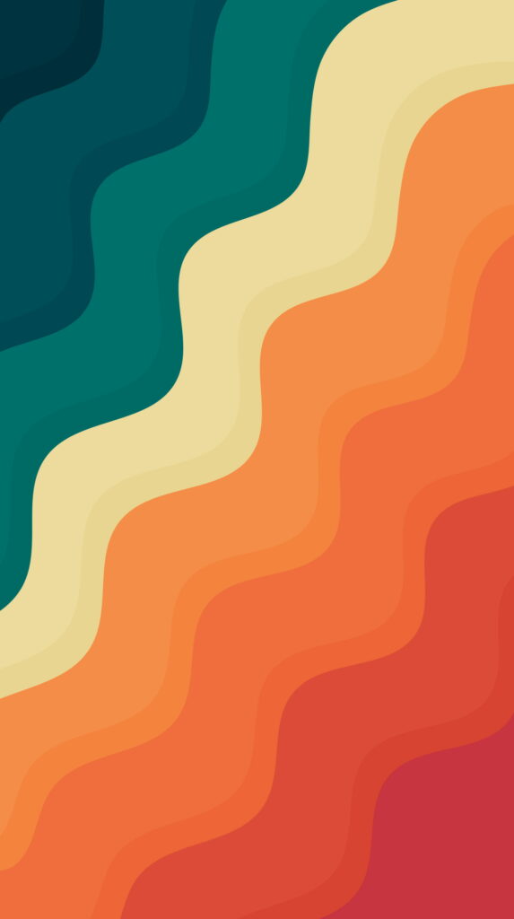 Abstract Wave Wallpaper for Google Pixel 5a - Fluid Design in Green, Yellow, Orange, and Red