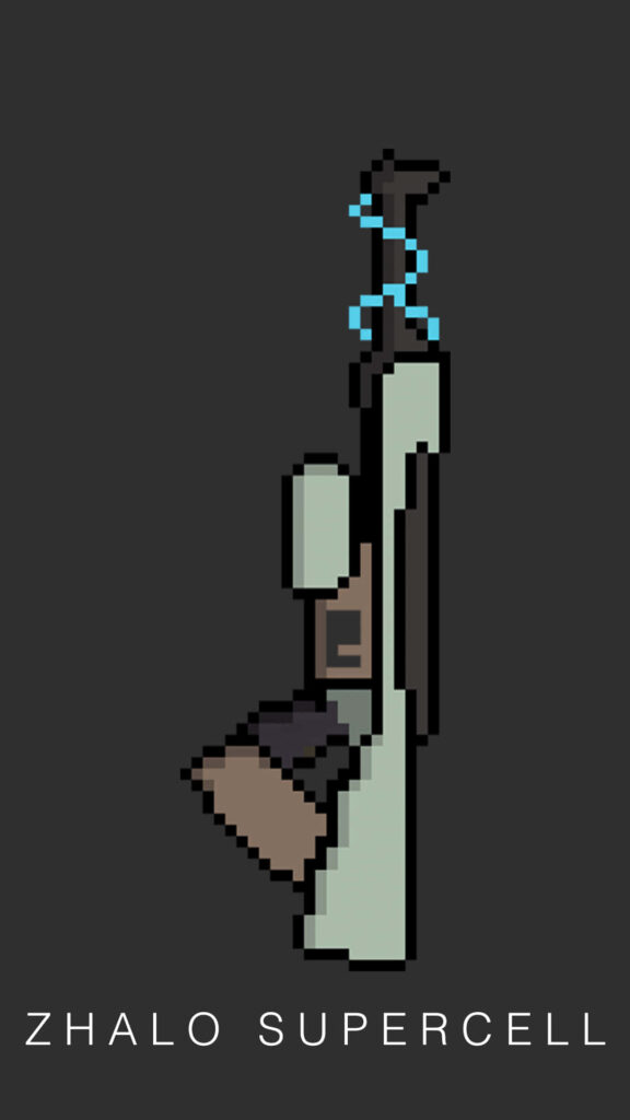 Pixel Art Zhalo Supercell Rifle Wallpaper - Retro Gaming Aesthetic