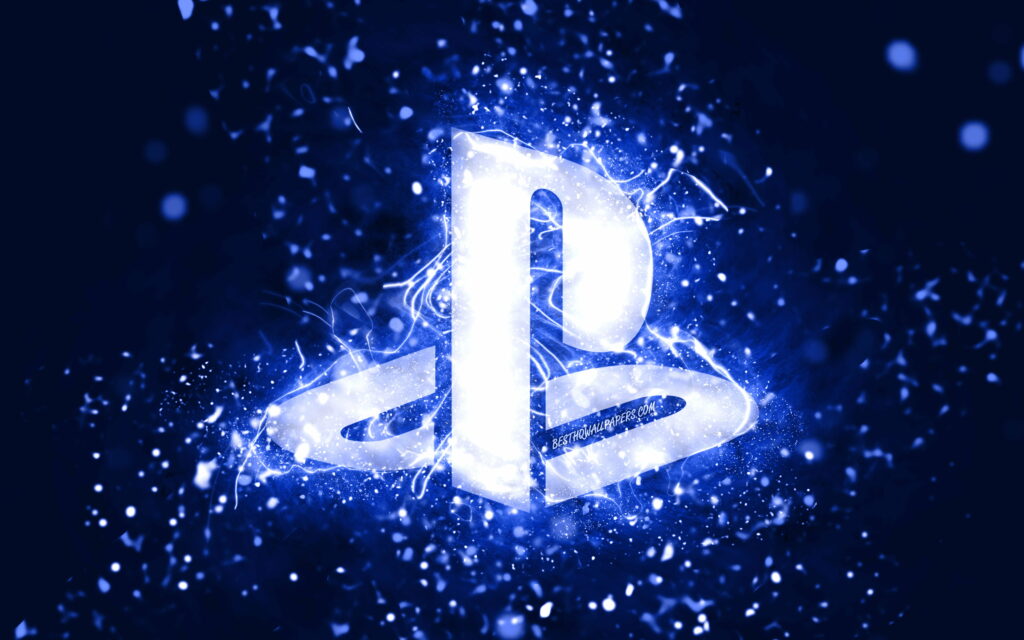 Neon Embrace: A Moody PlayStation Affair Unfolding in the Abyss Wallpaper