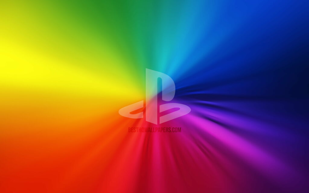 Colorful Whirlpool: A Vibrant Artistic Tribute to PlayStation's Brand Identity Wallpaper